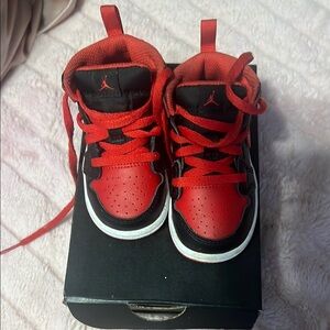 Jordan Kids Red and Black Athletic Sneakers